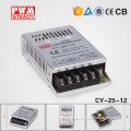 CY-25-12 CE approved 25w 12v2a single ac dc regulated led power supply ultra-thin